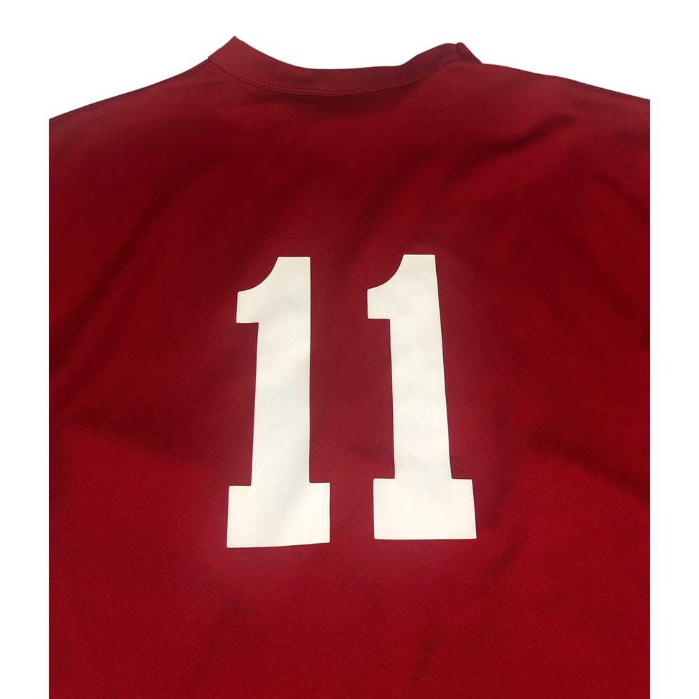 Vintage 90s Mens Majestic California Angels V-Neck Baseball Jersey Red 11 XL USA - Picture 7 of 8